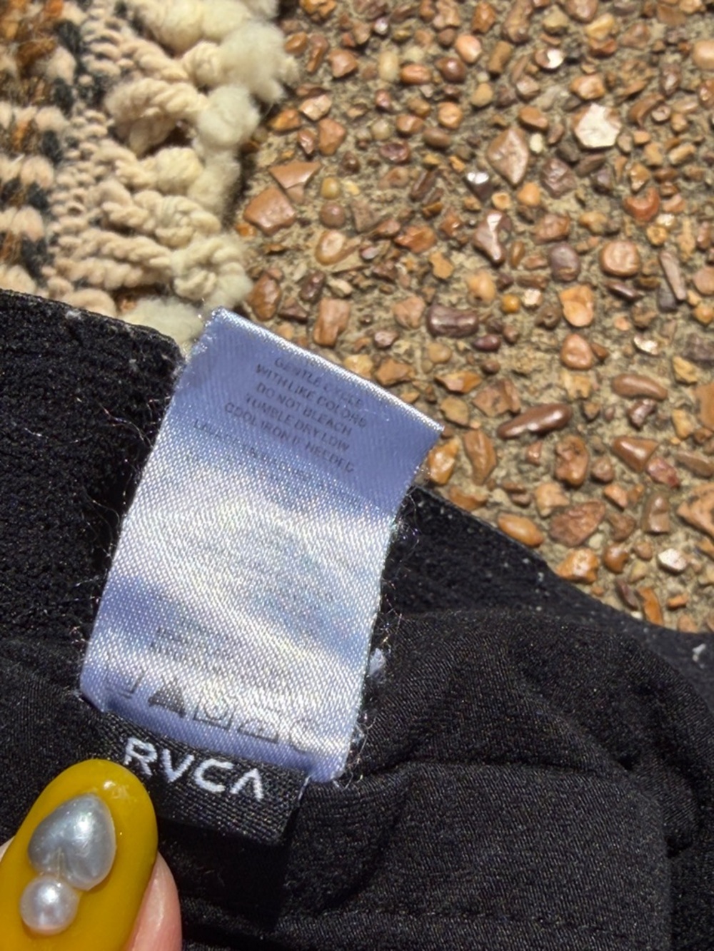 Boys RVCA Black Athletic Shorts with Gray Trim - Picture 6 of 16